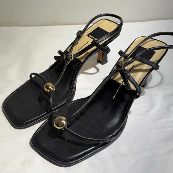 Dolce Vita Shoes - Like new Dolce Vita Black Strappy Heels with Gold Accents sz 7